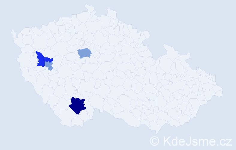 Příjmení: 'Zewel', počet výskytů 10 v celé ČR