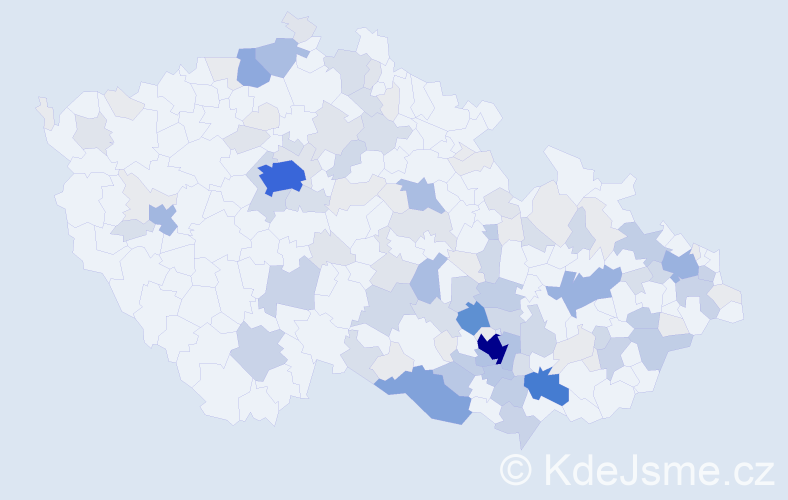 Příjmení: 'Válka', počet výskytů 454 v celé ČR