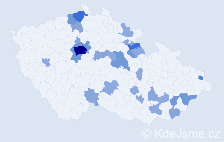 Příjmení: 'Monček', počet výskytů 73 v celé ČR