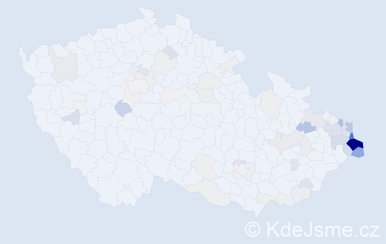 Příjmení: 'Wojnarová', počet výskytů 377 v celé ČR
