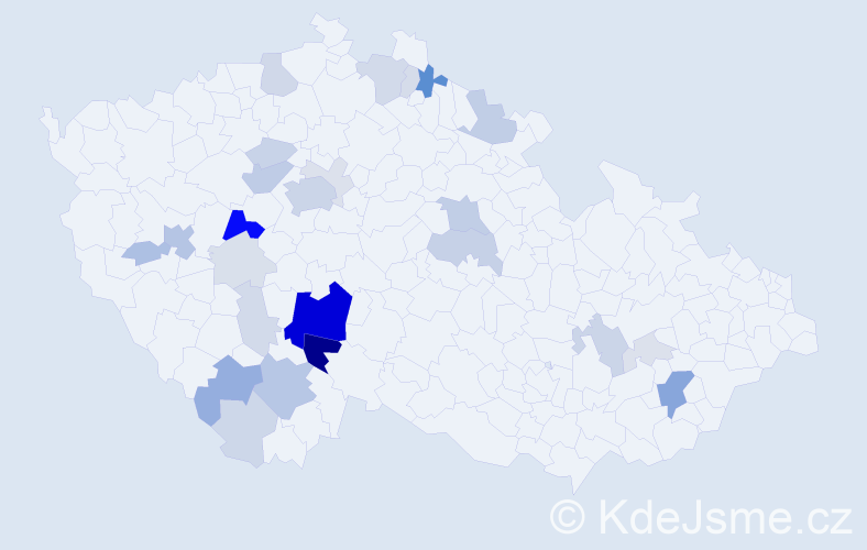 Příjmení: 'Bakule', počet výskytů 94 v celé ČR