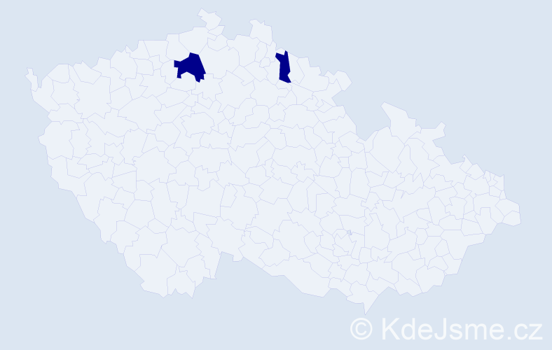 Příjmení: 'Beak', počet výskytů 2 v celé ČR