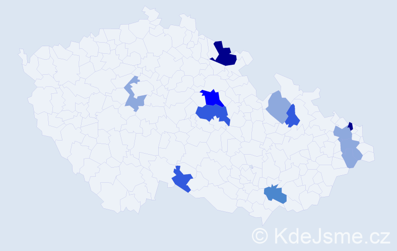 Příjmení: 'Pavčová', počet výskytů 30 v celé ČR