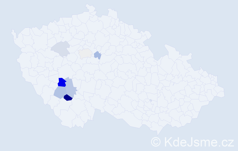 Příjmení: 'Klecán', počet výskytů 16 v celé ČR