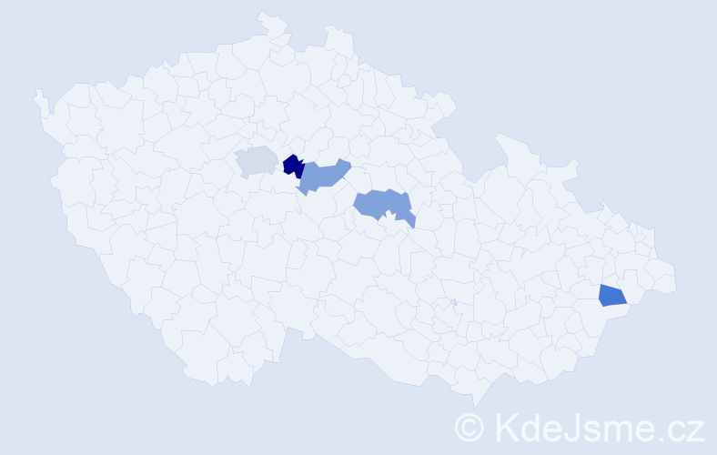 Příjmení: 'Čichová', počet výskytů 6 v celé ČR