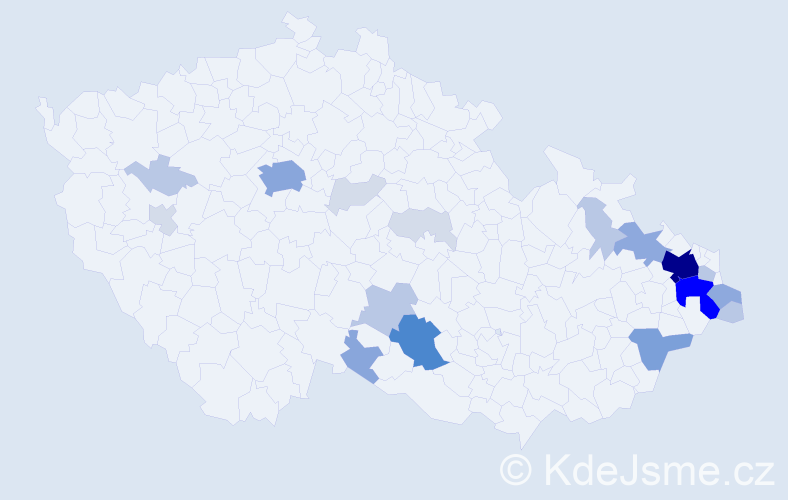 Příjmení: 'Rodková', počet výskytů 73 v celé ČR