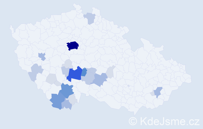 Příjmení: 'Kozojed', počet výskytů 82 v celé ČR