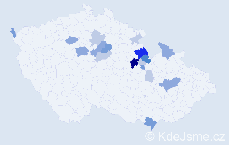 Příjmení: 'Víša', počet výskytů 51 v celé ČR