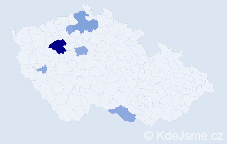 Příjmení: 'Divišovský', počet výskytů 18 v celé ČR