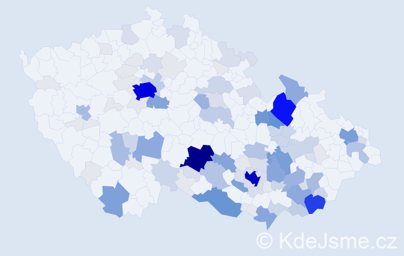 Příjmení: 'Indra', počet výskytů 463 v celé ČR