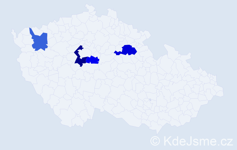 Příjmení: 'Kelbel', počet výskytů 6 v celé ČR