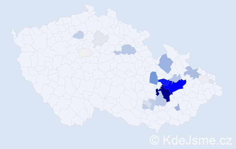 Příjmení: 'Protivánek', počet výskytů 97 v celé ČR