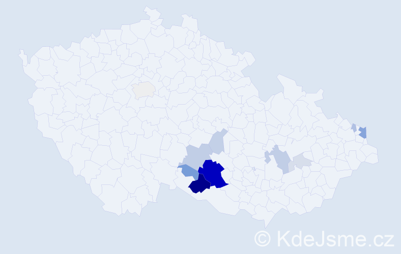 Příjmení: 'Karšulínová', počet výskytů 35 v celé ČR