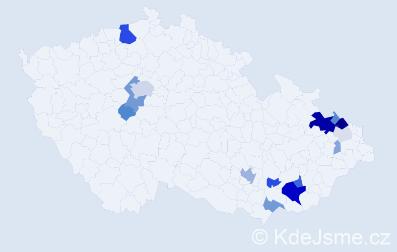 Příjmení: 'Kremrová', počet výskytů 46 v celé ČR
