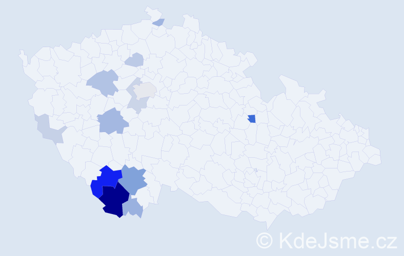 Příjmení: 'Winzigová', počet výskytů 45 v celé ČR
