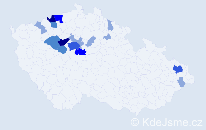 Příjmení: 'Cingr', počet výskytů 37 v celé ČR