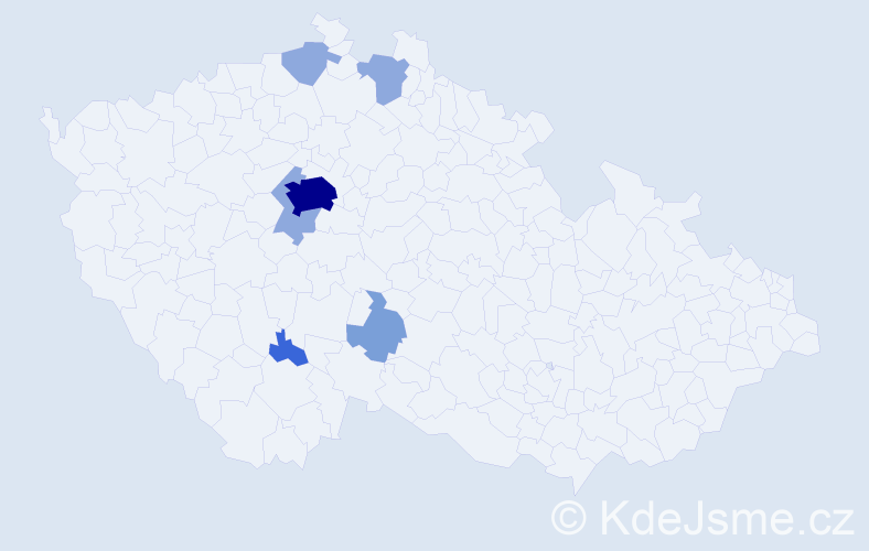 Příjmení: 'Dobal', počet výskytů 16 v celé ČR