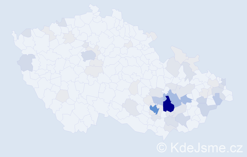 Příjmení: 'Čtvrtníček', počet výskytů 209 v celé ČR