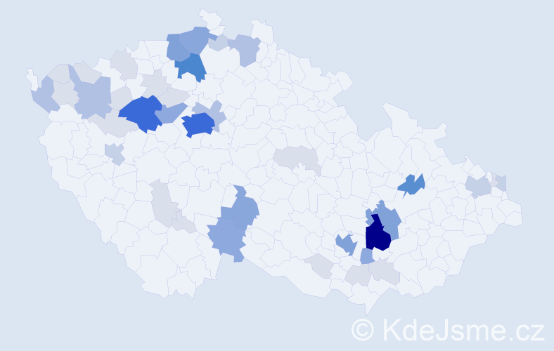 Příjmení: 'Štercl', počet výskytů 145 v celé ČR