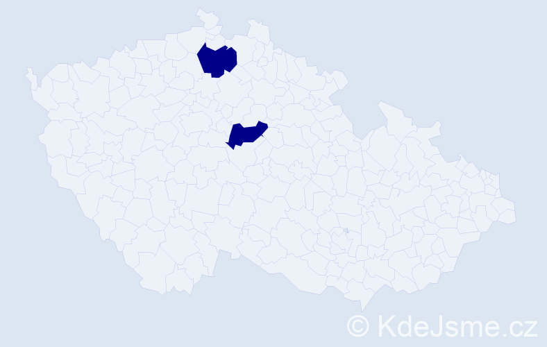 Příjmení: '"De Vecchi"', počet výskytů 2 v celé ČR