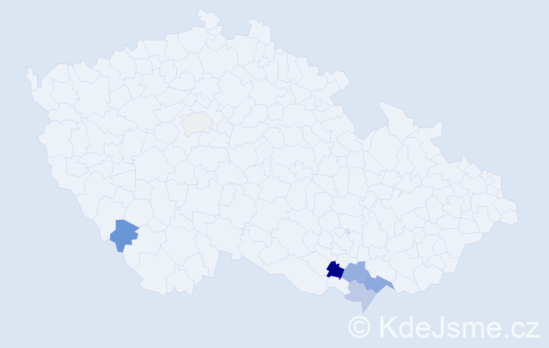 Příjmení: 'Loziášová', počet výskytů 8 v celé ČR