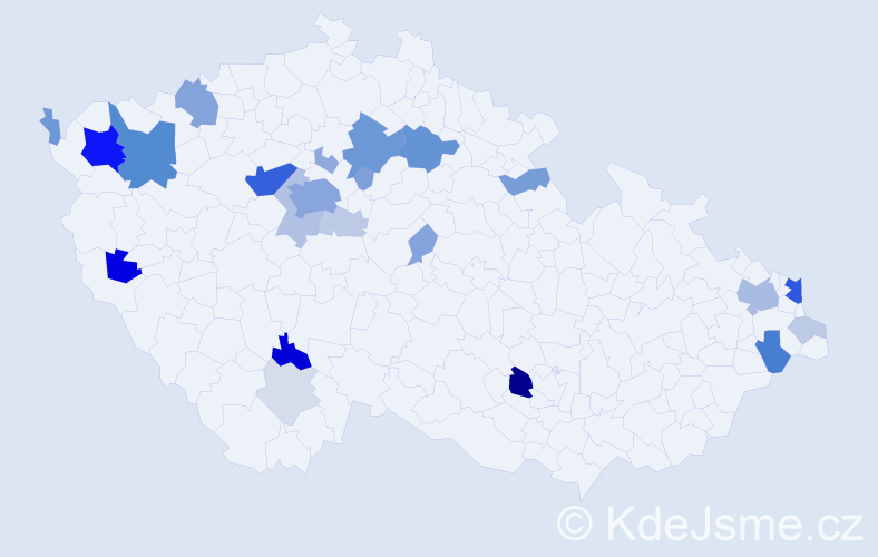 Příjmení: 'Body', počet výskytů 92 v celé ČR