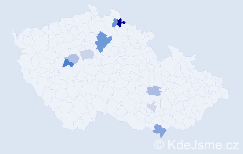 Příjmení: 'Ciprianová', počet výskytů 26 v celé ČR