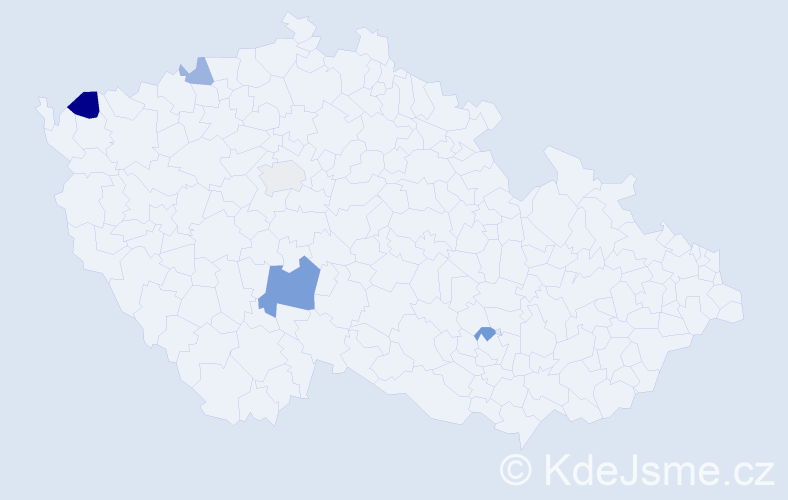 Příjmení: 'Kajdová', počet výskytů 8 v celé ČR