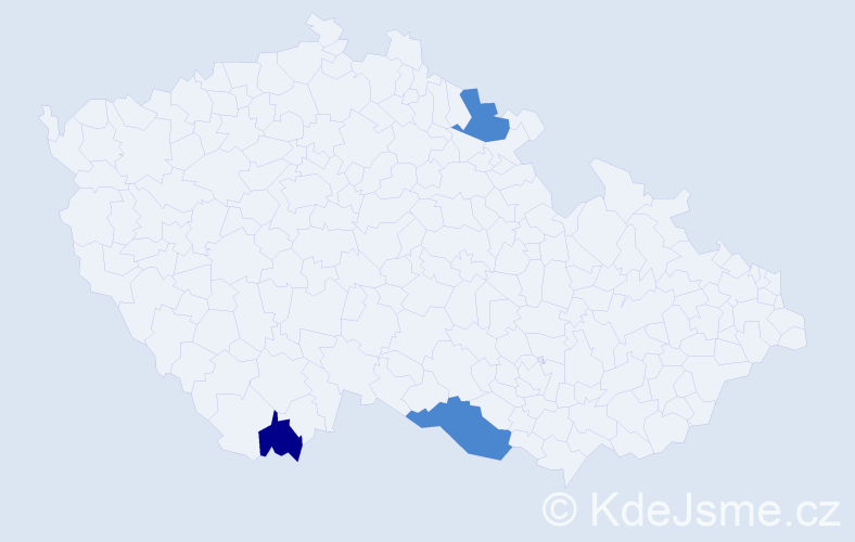 Příjmení: 'Mardar', počet výskytů 5 v celé ČR
