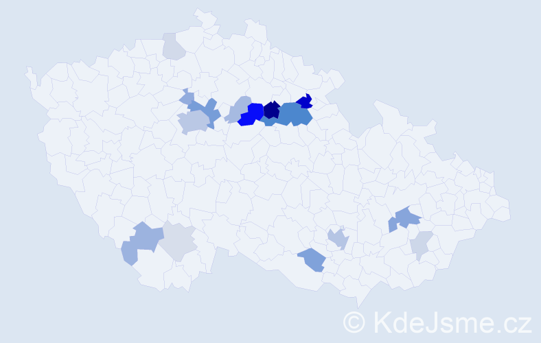 Příjmení: 'Kloubec', počet výskytů 51 v celé ČR