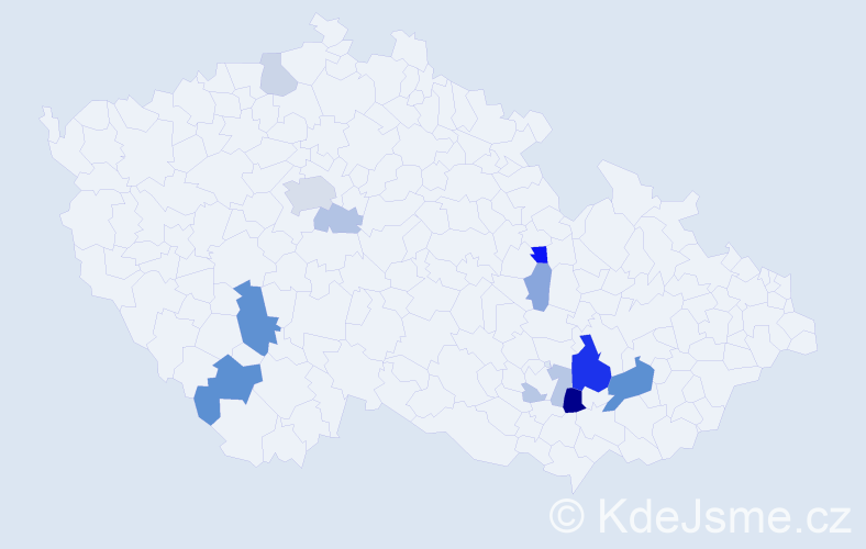 Příjmení: 'Ludl', počet výskytů 28 v celé ČR