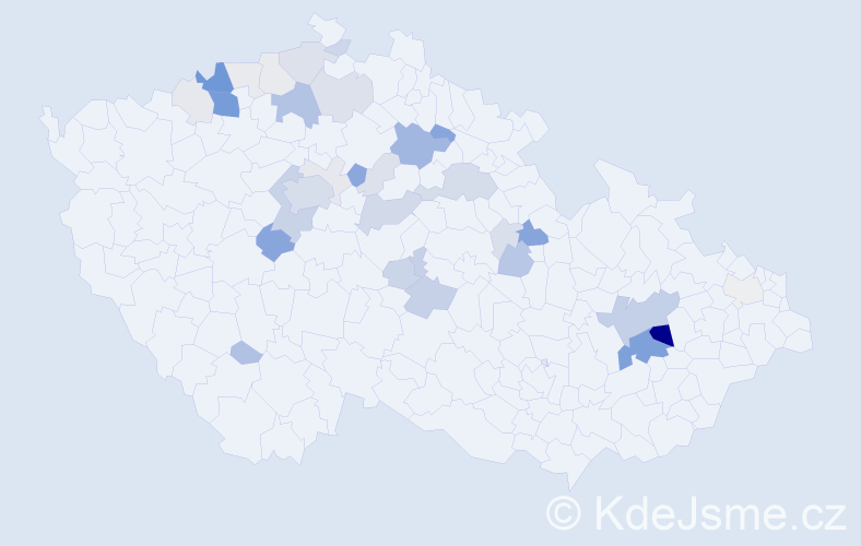 Příjmení: 'Charamza', počet výskytů 128 v celé ČR
