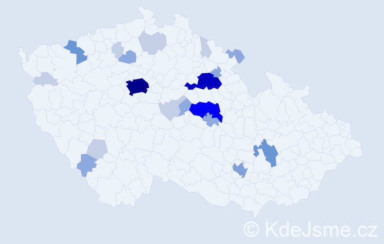 Příjmení: 'Štefcová', počet výskytů 59 v celé ČR