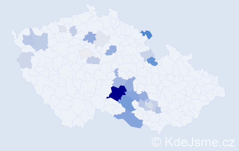 Příjmení: 'Hažmuková', počet výskytů 94 v celé ČR
