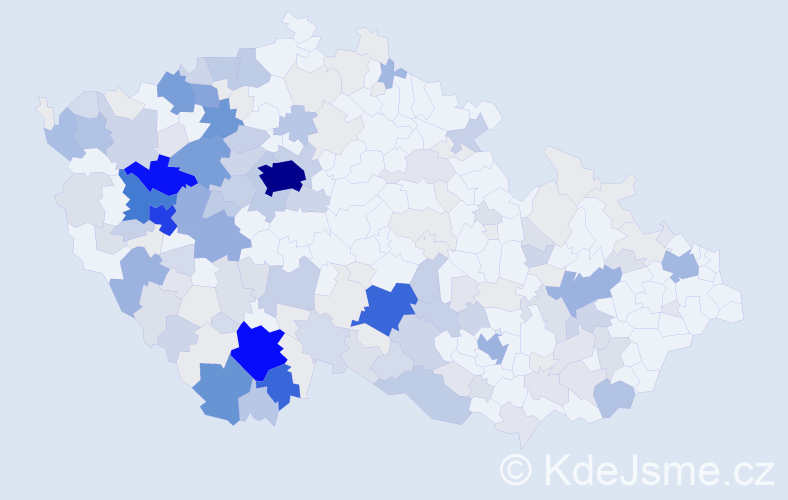 Příjmení: 'Lavičková', počet výskytů 813 v celé ČR