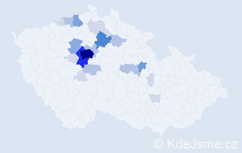 Příjmení: 'Kyndl', počet výskytů 67 v celé ČR