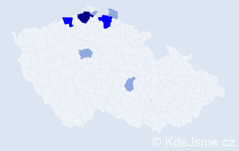 Příjmení: 'Baco', počet výskytů 21 v celé ČR