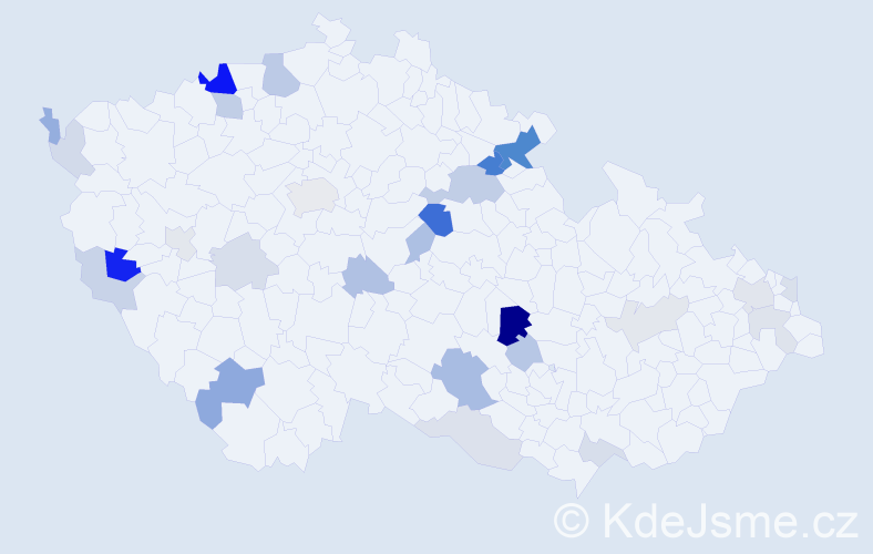Příjmení: 'Cisárová', počet výskytů 65 v celé ČR