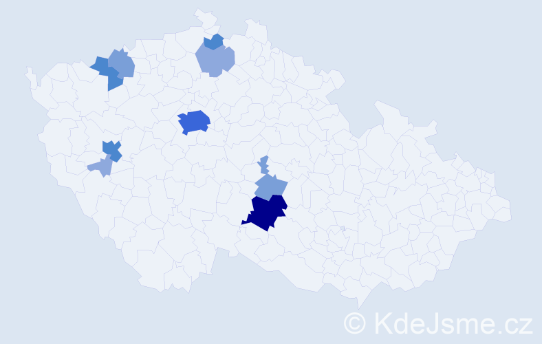 Příjmení: 'Metal', počet výskytů 26 v celé ČR