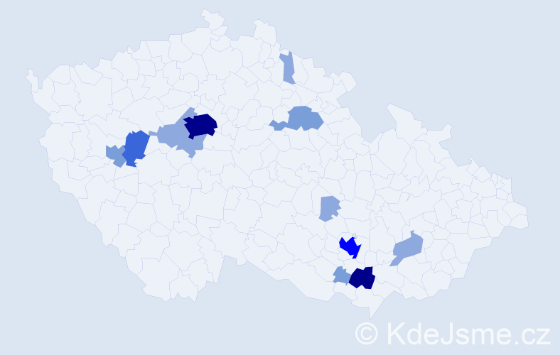 Příjmení: 'Kilinger', počet výskytů 34 v celé ČR