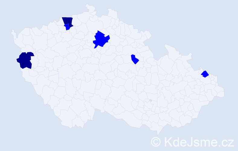 Příjmení: 'Kerul', počet výskytů 8 v celé ČR