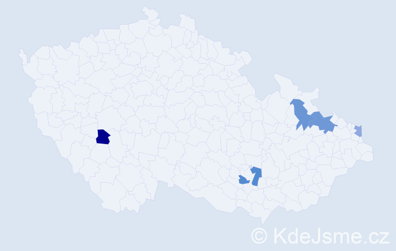 Příjmení: 'Kinček', počet výskytů 7 v celé ČR