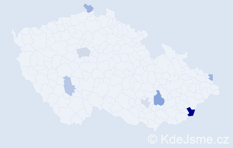 Příjmení: 'Crkoň', počet výskytů 19 v celé ČR