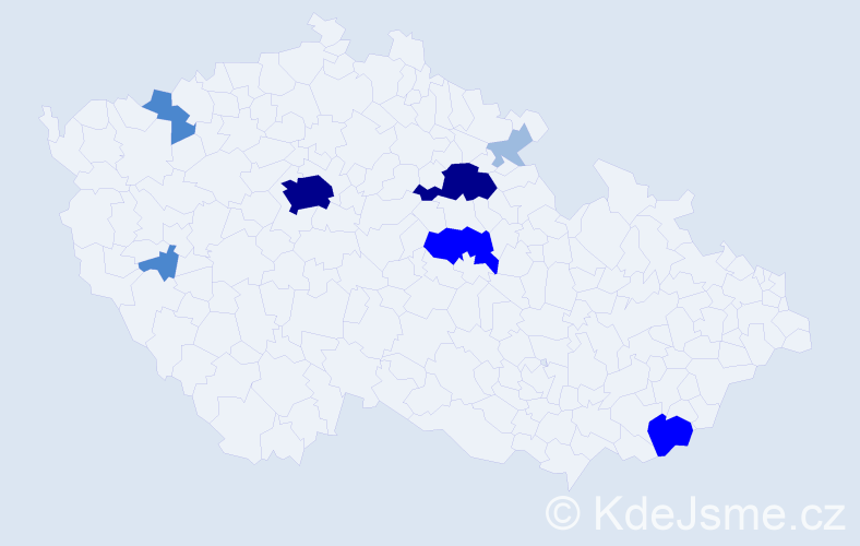 Příjmení: 'Hodicová', počet výskytů 19 v celé ČR