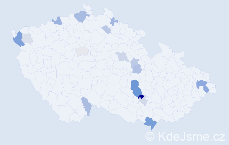 Příjmení: 'Cigáňová', počet výskytů 46 v celé ČR