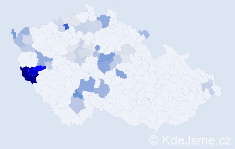 Příjmení: 'Hojdová', počet výskytů 134 v celé ČR