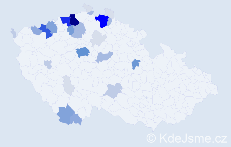 Příjmení: 'Daduč', počet výskytů 126 v celé ČR