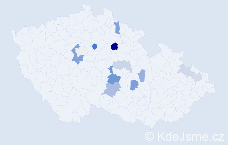 Příjmení: 'Prajslerová', počet výskytů 22 v celé ČR