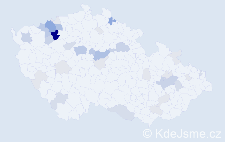 Příjmení: 'Tatár', počet výskytů 107 v celé ČR