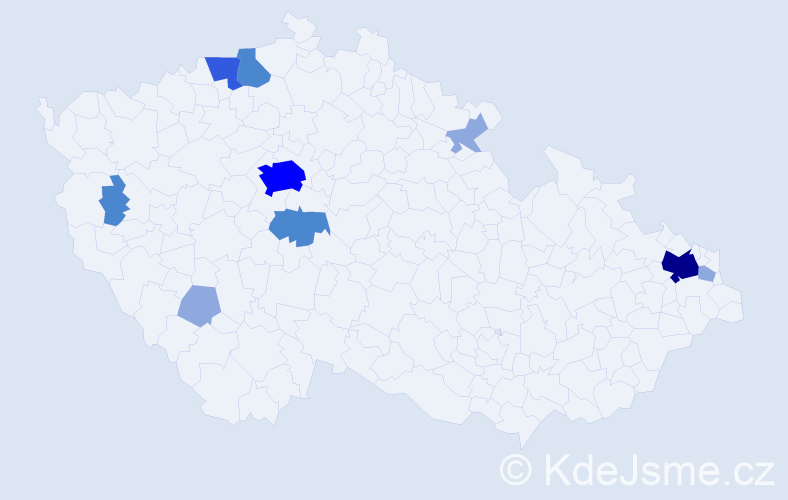 Příjmení: 'Ganajová', počet výskytů 21 v celé ČR